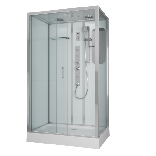 Душевая кабина NG-6012-01GQL (1200х800х2100) низкий поддон(16 см) стекло ПРОЗРАЧНОЕ, 5 мест