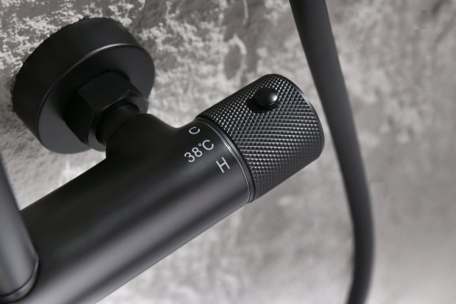 Душевая система Ganzer, с термостатом, черный