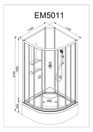 Душевая кабина AvaCan EM5011 N LED