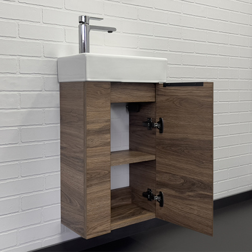 Тумба-умывальник Comforty Асти-40 дуб темно-коричневый с раковиной Comforty 9140