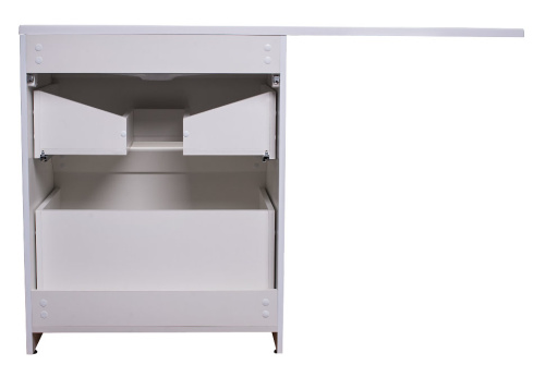 Тумба под раковину Style Line Даллас 130 напольная, люкс белая, PLUS