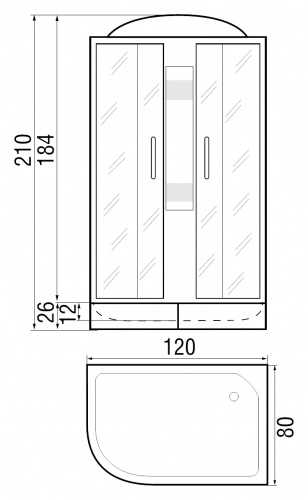 Душевая кабина River Nara 120/80/26 МТ R