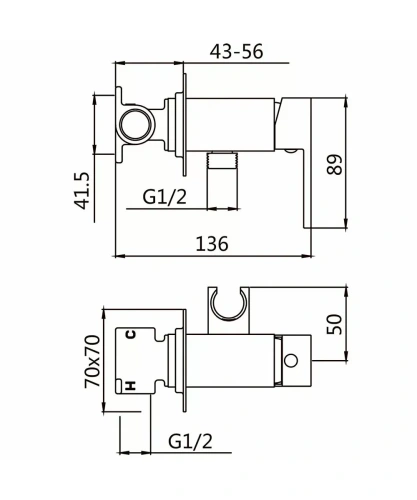 Встраиваемый смеситель для биде Hansen HL62206-C черный