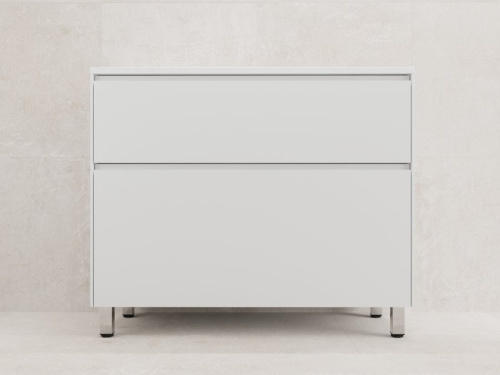 Тумба напольная Style Line ЛИМА 100 эмаль, 2 ящ., PLUS, белый матовый