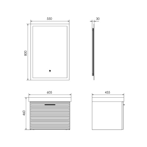 Тумба-умывальник Comforty Касабланка-60 серый шёлк с раковиной Moduo 60