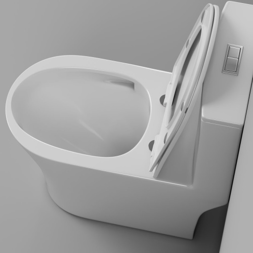 Унитаз напольный Grossman Thin Rim GR-5607SQ (656х370х796) тонкий ободок, белый, моноблок с тонкой крышкой, микролифт, смыв торнадо
