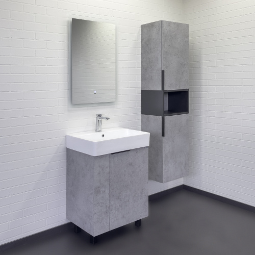 Напольная тумба-умывальник Comforty Асти 60Н бетон светлый с раковиной Comforty CF3WL032