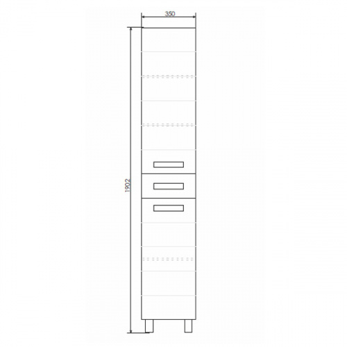 Шкаф-колонна "Модена М-35" белая матовая