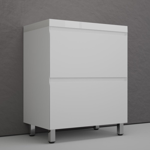 Тумба напольная Style Line Манхэттен 70 2 ящика PLUS белая матовая