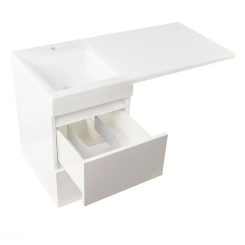 Тумба под раковину Style Line Даллас 100 Люкс Plus подвесная Белая (без раковины)