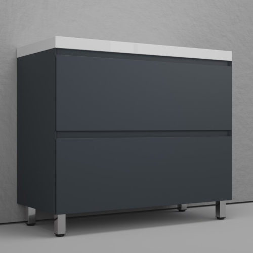 Тумба напольная Style Line Манхэттен  100 2 ящика PLUS графит