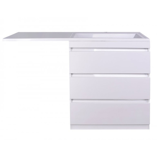 Тумба напольная "Даллас 150", 3 ящика, Люкс белая, PLUS