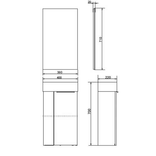 Зеркало Comforty Асти-40 дуб дымчатый