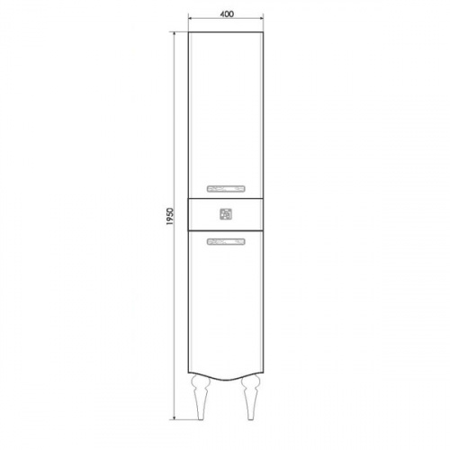 Шкаф-колонна "Монако-40" правая белый глянец