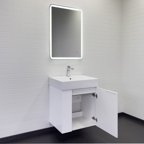 Подвесная тумба-умывальник Comforty Асти-60П белый глянец с раковиной CF3WL032