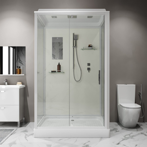 Душевая кабина Niagara Standart ST120/90/15Q 120х90х215 прямоугольник профиль белый