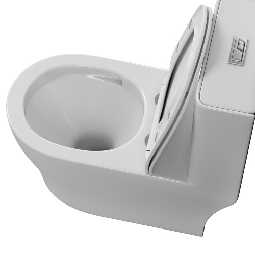 Унитаз напольный Grossman Classic GR-4488SQ (700х375х780) безободковый, белый, моноблок с тонкой крышкой, микролифт, смыв торнадо