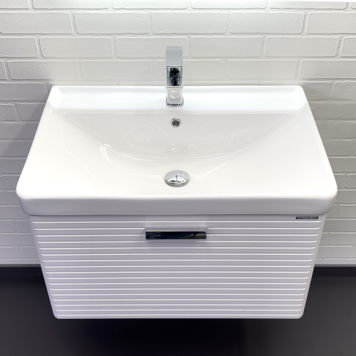 Подвесная тумба-умывальник Comforty Танжер-70П белая матовая с раковиной Comforty 4470