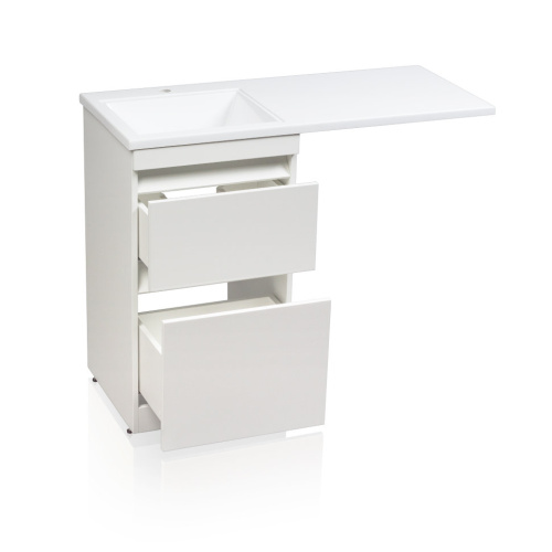 Тумба под раковину Style Line Даллас 110 напольная, люкс белая, PLUS
