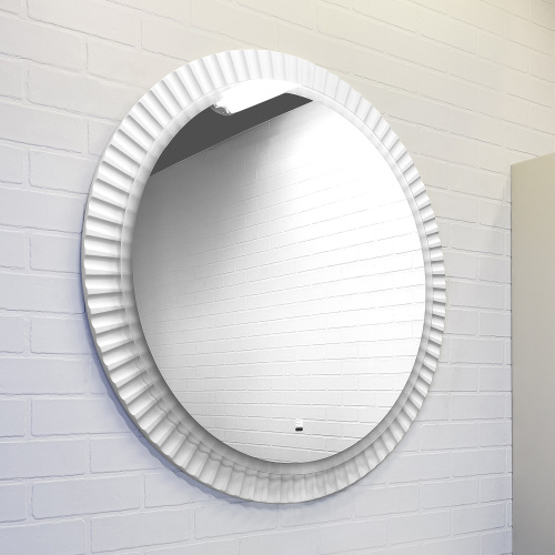 Зеркало Comforty Мадрид-70 LED-подсветка, бесконтактный сенсор, белый матовый