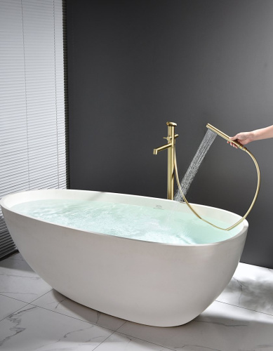 Напольный смеситель для ванны Ganzer из латуни GZ19181-S матовое золото