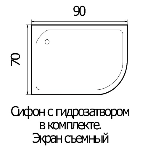 Акриловый поддон для душа Wemor 90x70x24 R 10000000716 Белый