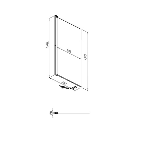 Душевая штора Тритон Соло-Блэк 75*140