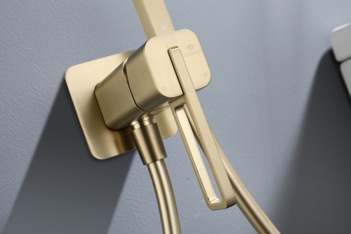 Встраиваемый смеситель с гигиеническим душем Ganzer GZ12157-S матовое золото