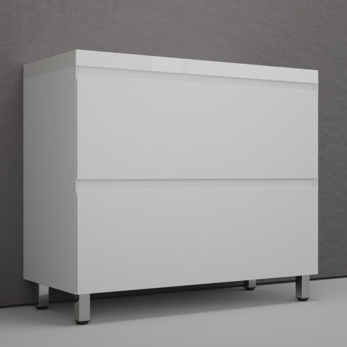 Тумба напольная Style Line Манхэттен 100 2 ящика PLUS белый матовый