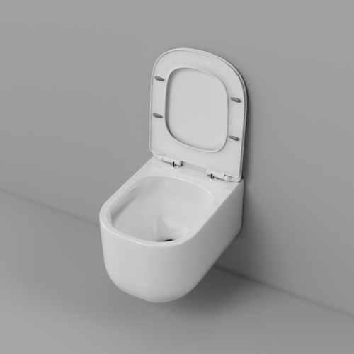 Унитаз подвесной Grossman Thin Rim GR-5605SQ (520х374х355) тонкий ободок, белый с тонкой крышкой, микролифт, смыв торнадо