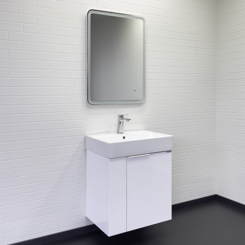 Подвесная тумба-умывальник Comforty Асти-60П белый глянец с раковиной CF3WL032