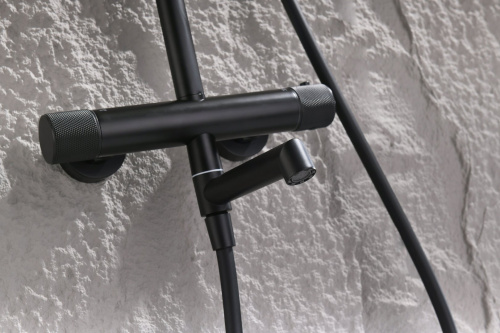 Душевая система Ganzer, с термостатом, черный