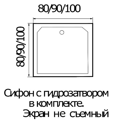 Акриловый поддон для душа Wemor Tana 80x80x14 S 10000003004 Белый