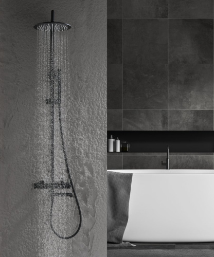 Душевая система Ganzer, с термостатом, черный