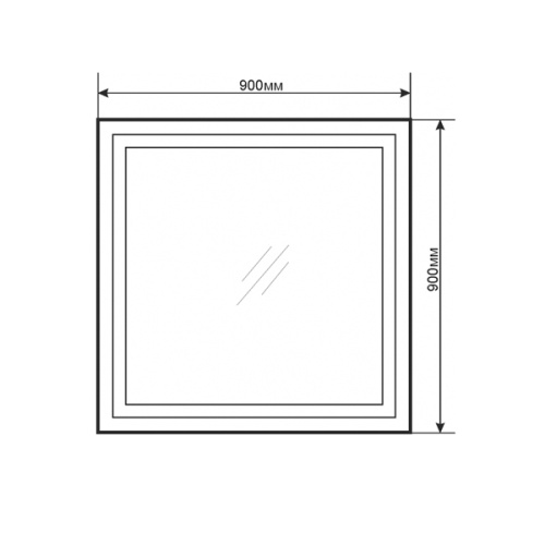 Зеркало Comforty Квадрат-90 LED-подсветка, бесконтактный сенсор 90*90
