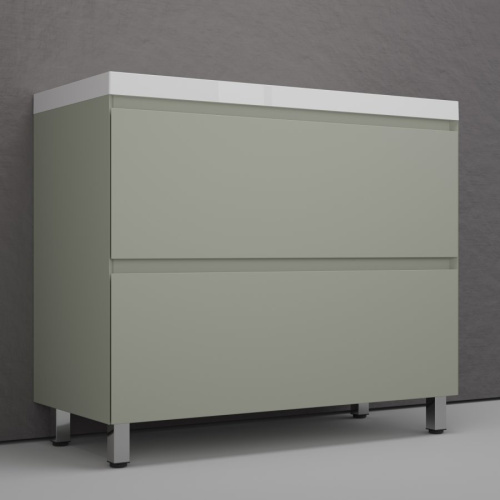 Тумба напольная Style Line Манхэттен 100 2 ящика PLUS олива