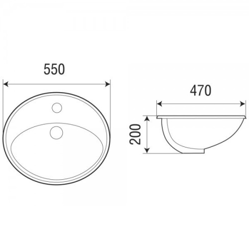 Раковина WeltWasser Deilbach 6002 55 10000003888 Белый глянец