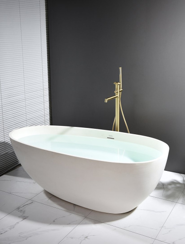 Напольный смеситель для ванны Ganzer из латуни GZ19181-S матовое золото