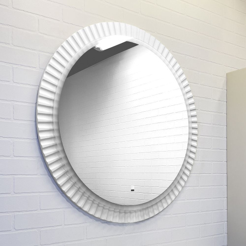 Зеркало Comforty Мадрид-70 LED-подсветка, бесконтактный сенсор, белый матовый, антизапотевание