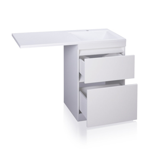 Тумба под раковину Style Line Даллас 120 напольная, люкс белая, PLUS