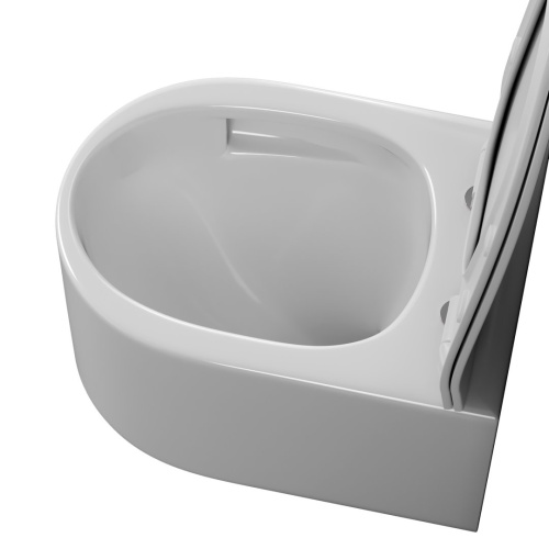 Унитаз подвесной Grossman Thin Rim GR-5606SQ (500х360х362) тонкий ободок, белый с тонкой крышкой, микролифт, смыв торнадо