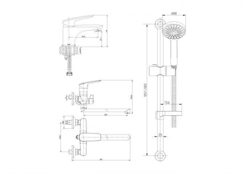 Комплект смесителей Lemark Set «3 в 1» LM7302C
