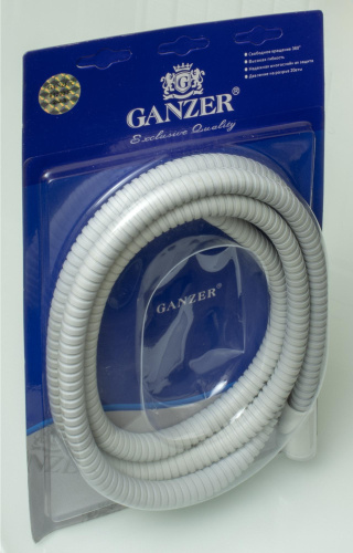 Шланг для выдвижной лейки 200 см 1/2" ВР–3/8" НР Ganzer GZ81200-F, белый