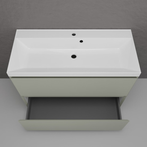 Тумба напольная Style Line Манхэттен 100 2 ящика PLUS олива