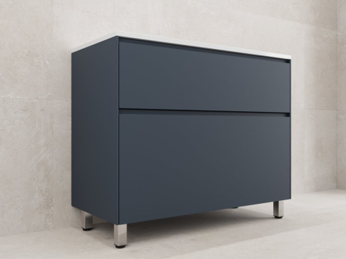 Тумба напольная Style Line ЛИМА 100 эмаль, 2 ящ., PLUS, графит