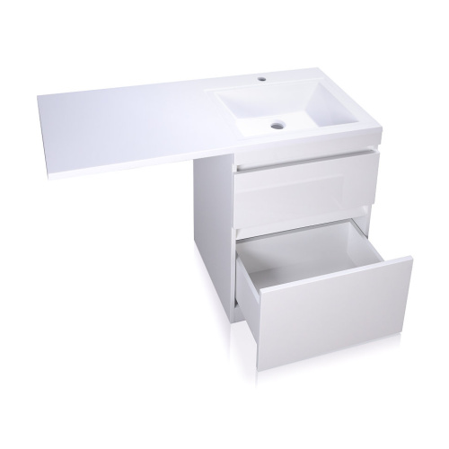 Тумба под раковину Style Line Даллас 120 напольная, люкс белая, PLUS