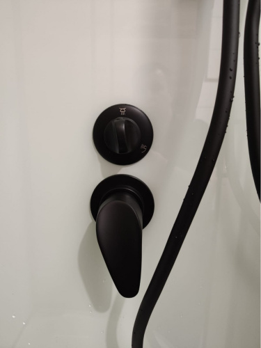 Душевая кабина Frank F401 M Black 800801, 90 х 90 см, стекло прозрачное, профиль черный матовый