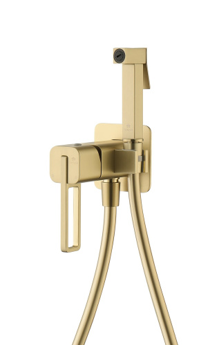 Встраиваемый смеситель с гигиеническим душем Ganzer GZ12157-S матовое золото
