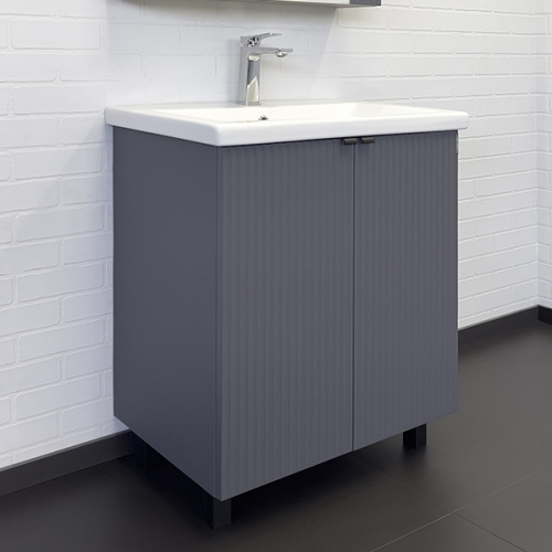 Тумба-умывальник Comforty Лима-70 антрацит с раковиной Como 70