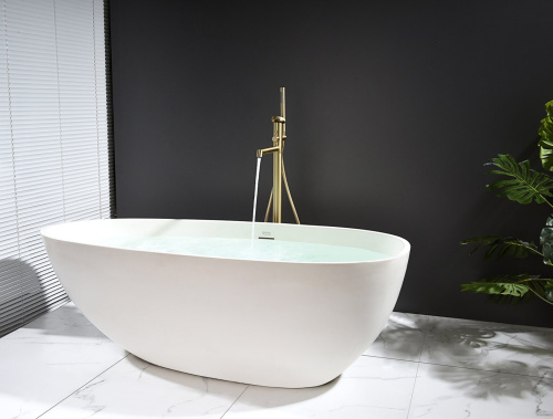 Напольный смеситель для ванны Ganzer из латуни GZ19181-S матовое золото